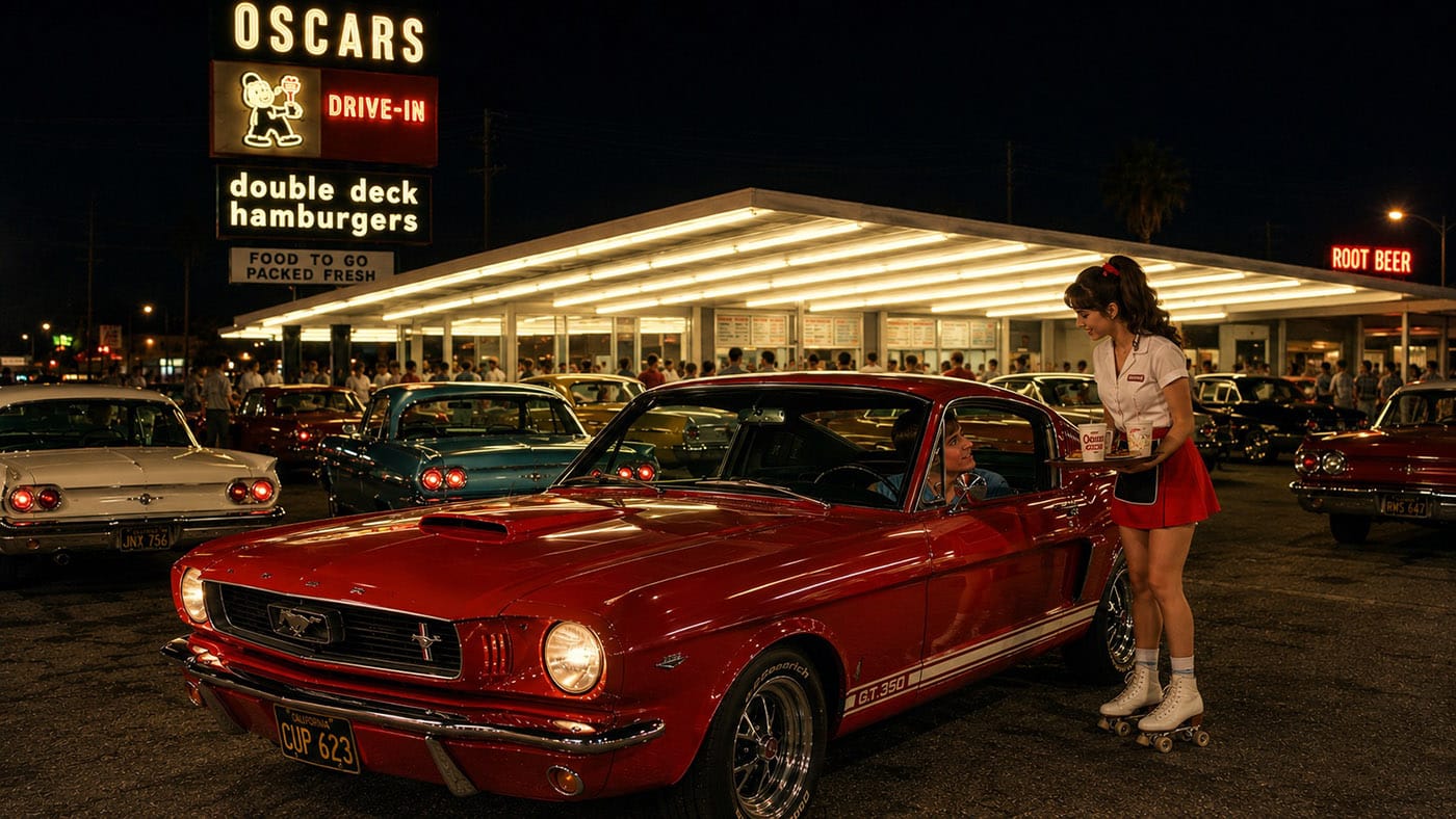 Oscar's Drive-In Restaurant in Santa Ana. An AI-generated image.
