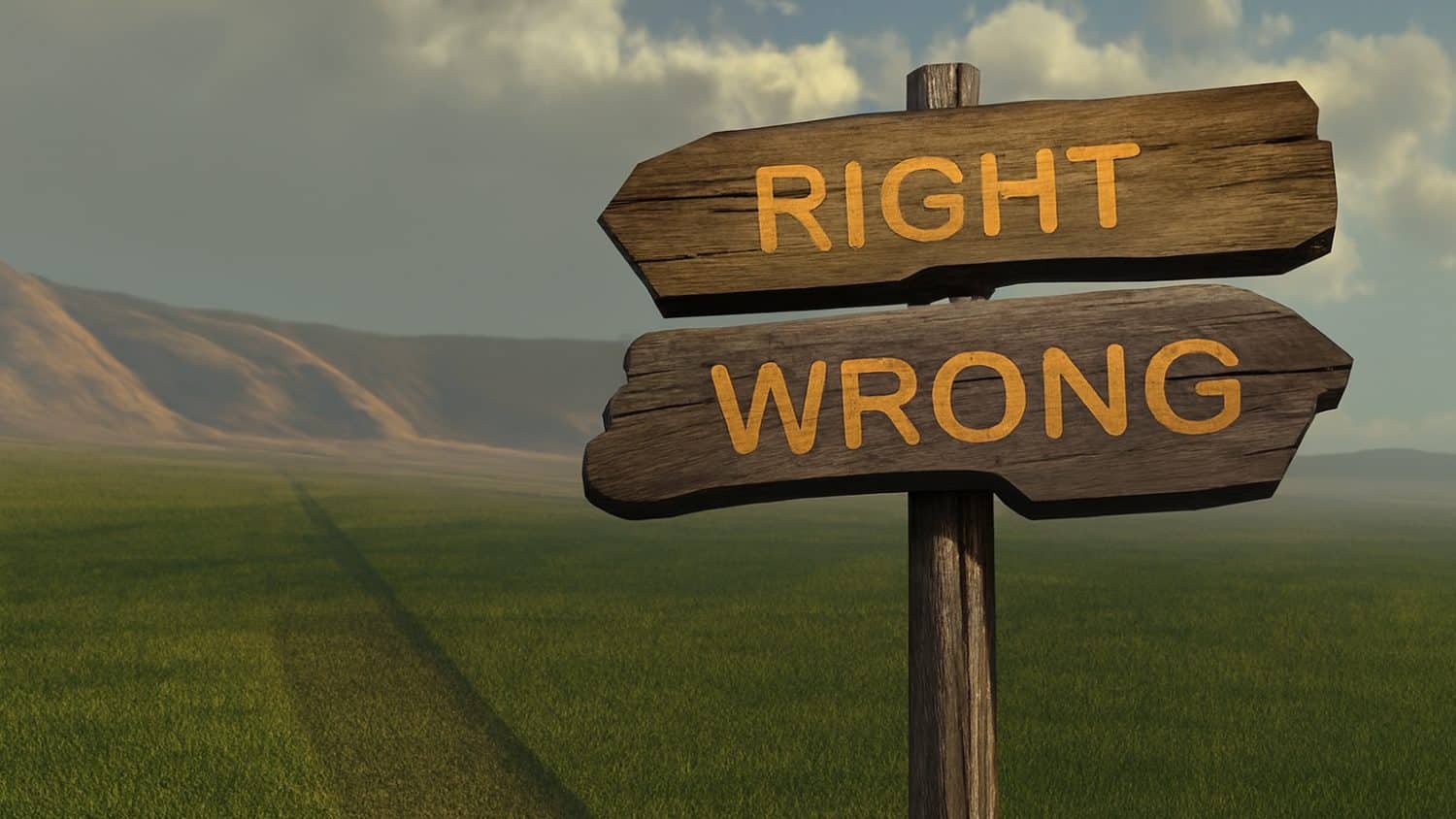 Sign direction right wrong