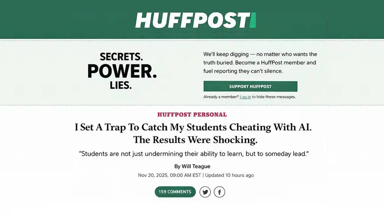 How a professor caught students cheating by writing with a i