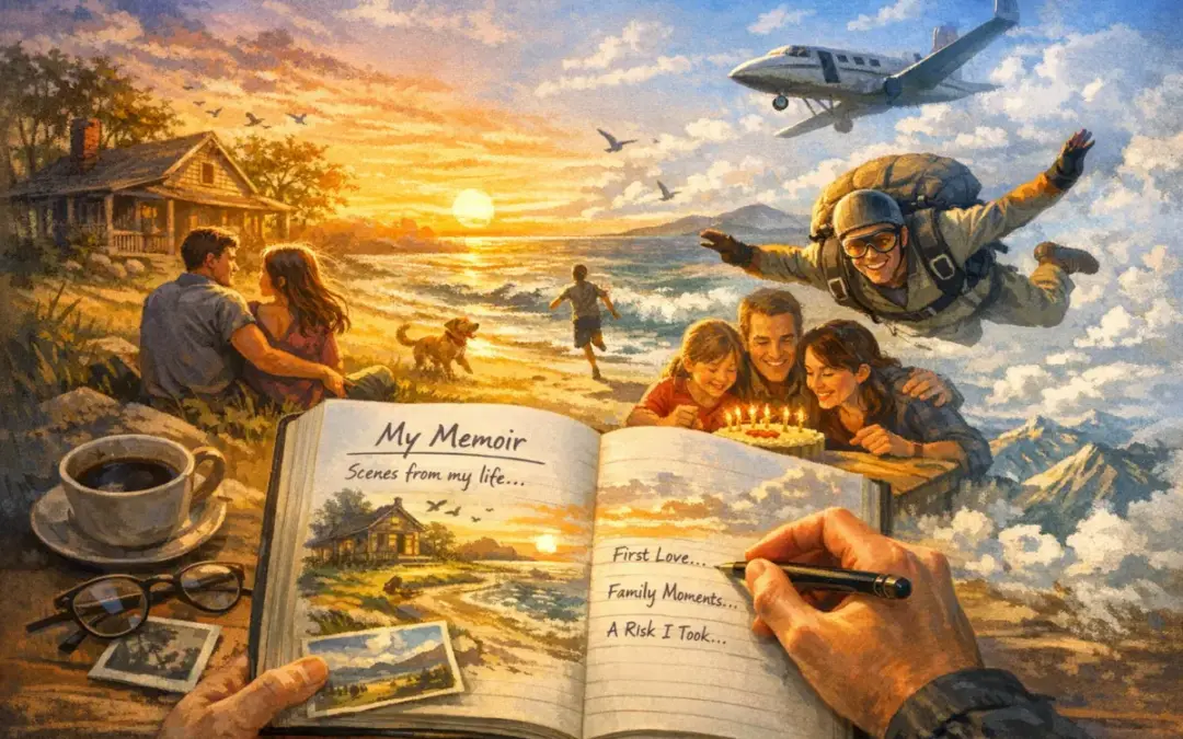 What you put in a memoir: Scenes from your life.